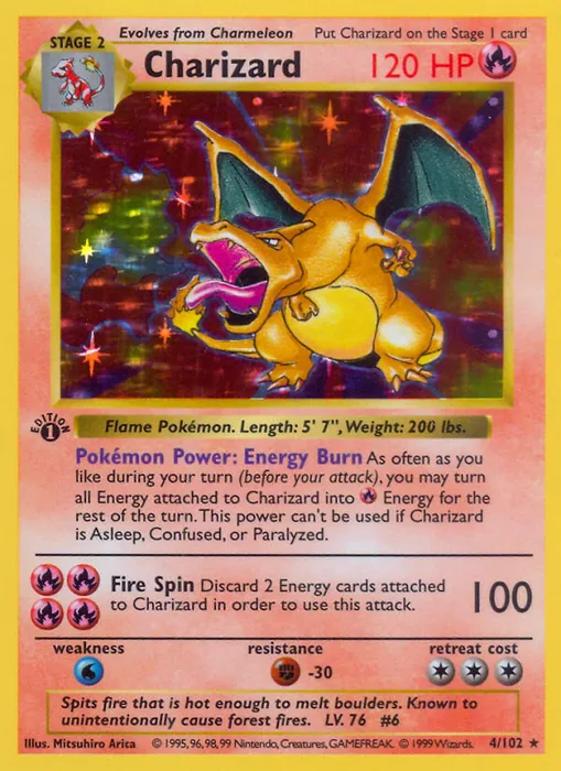 Pokémon Glurak / Charizard, Base Set 1999